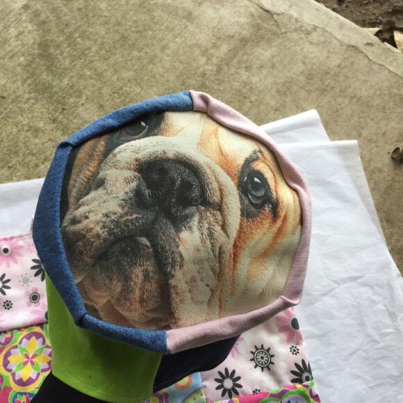 Handmade Dog Printed Upcycled Bucket Hat.-CA2 - Picture 11 of 15